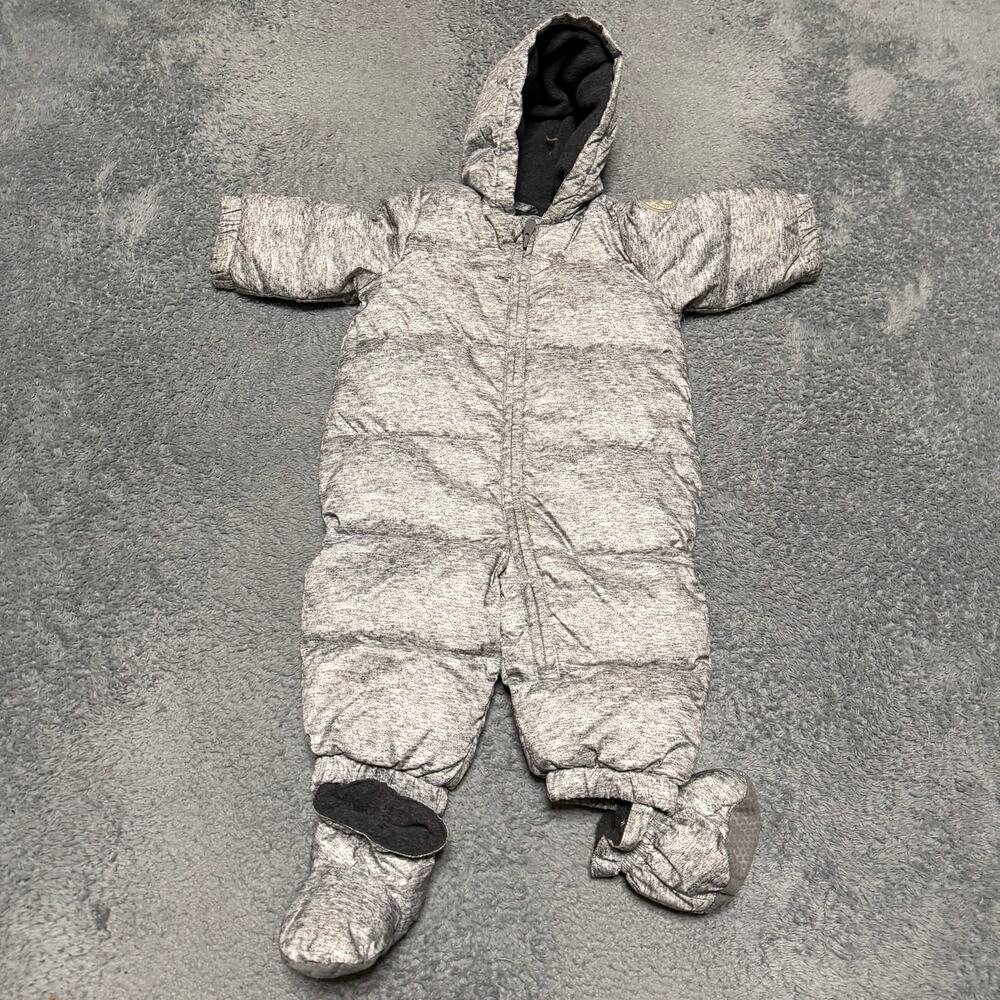 Gap Baby Bunting Snowsuit Infant Kids 6-12 Months Gray Coat Winter Puffer